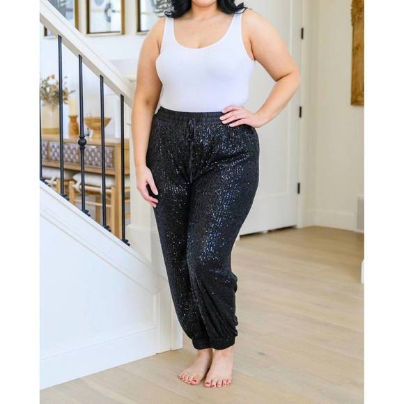 NEW MITTOSHOP life of the party sequin pants in black - Picture 8 of 8